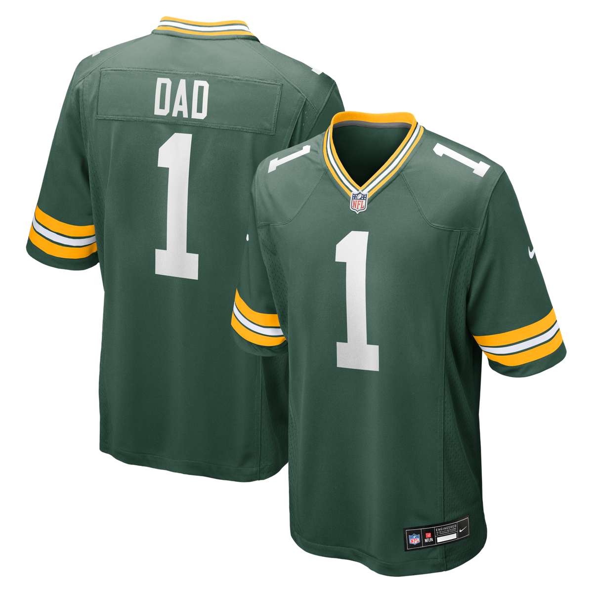 Green Bay Packers Number 1 Dad Green Game Jersey