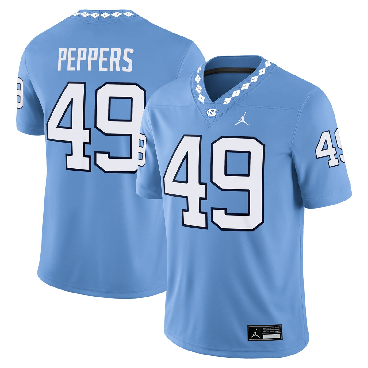 Julius Peppers North Carolina Tar Heels Jordan Brand Alumni Football Game Jersey - Carolina Blue