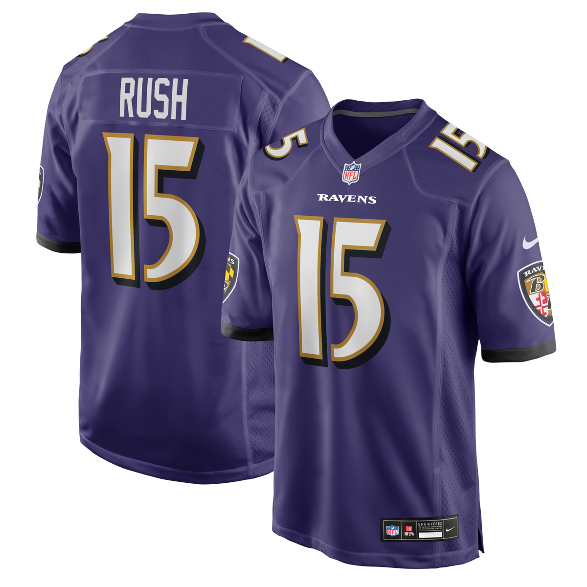 Baltimore Ravens Cooper Rush Purple Team Game Jersey