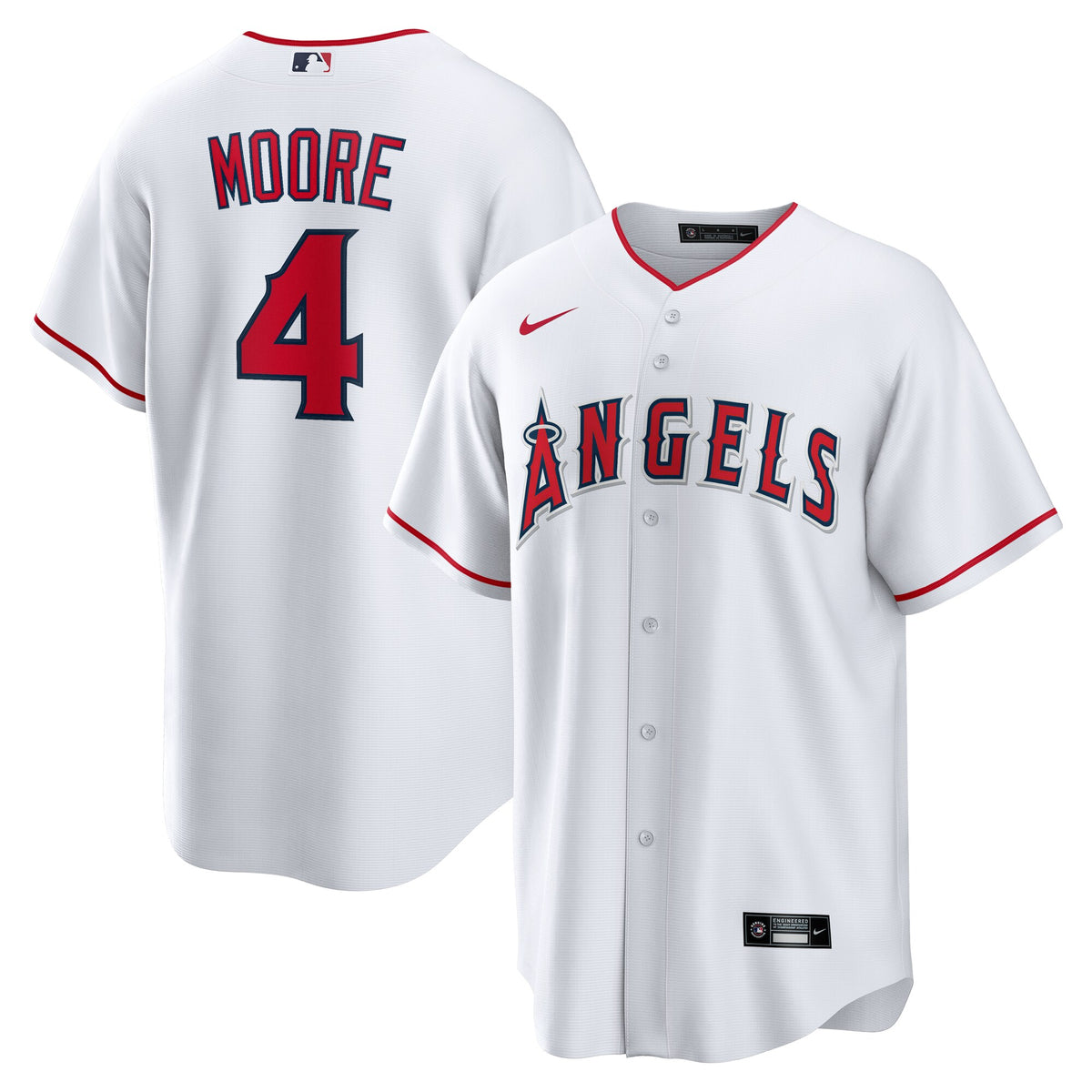Los Angeles Angels Christian Moore White Home Replica Jersey