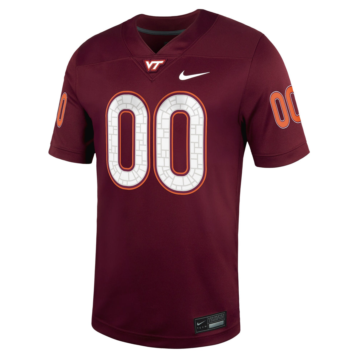 Virginia Tech Hokies Custom Football Game Jersey - Maroon