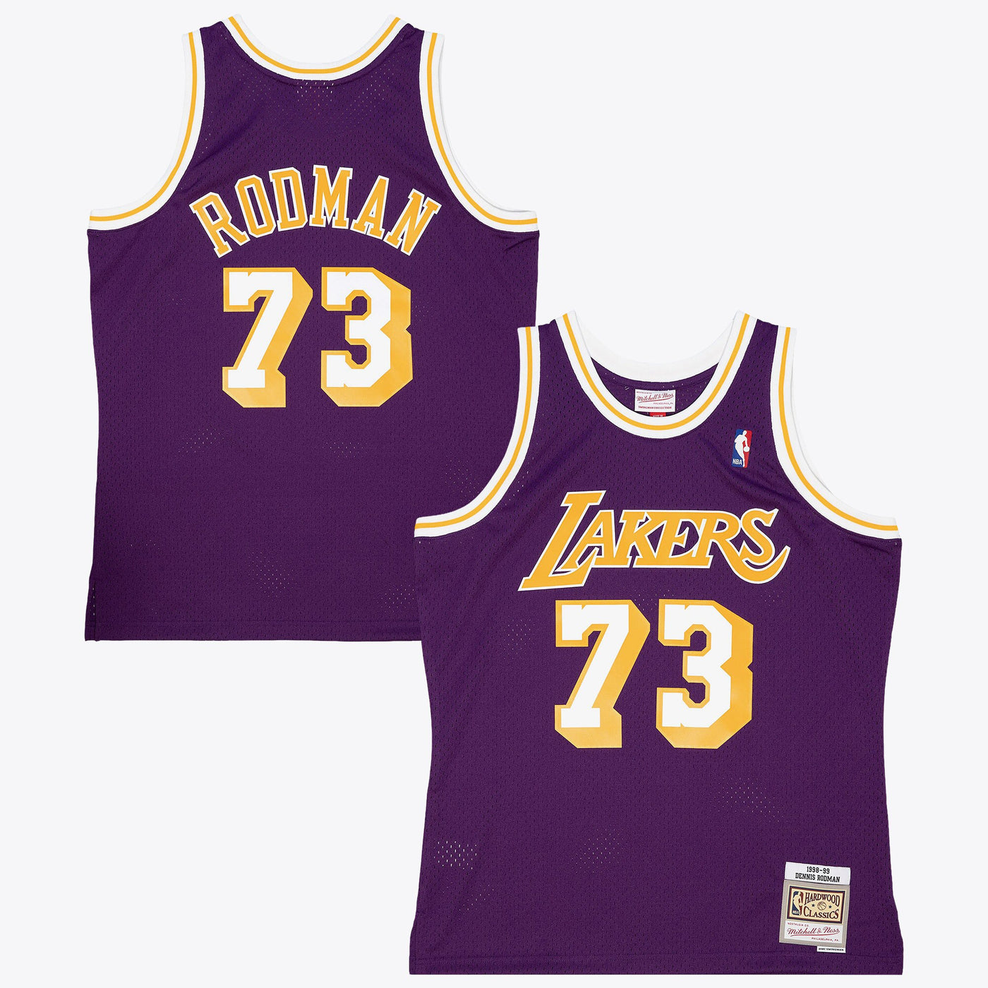 Los Angeles Lakers Mitchell & Ness Dennis Rodman 1998 Road Authentic Jersey - Purple