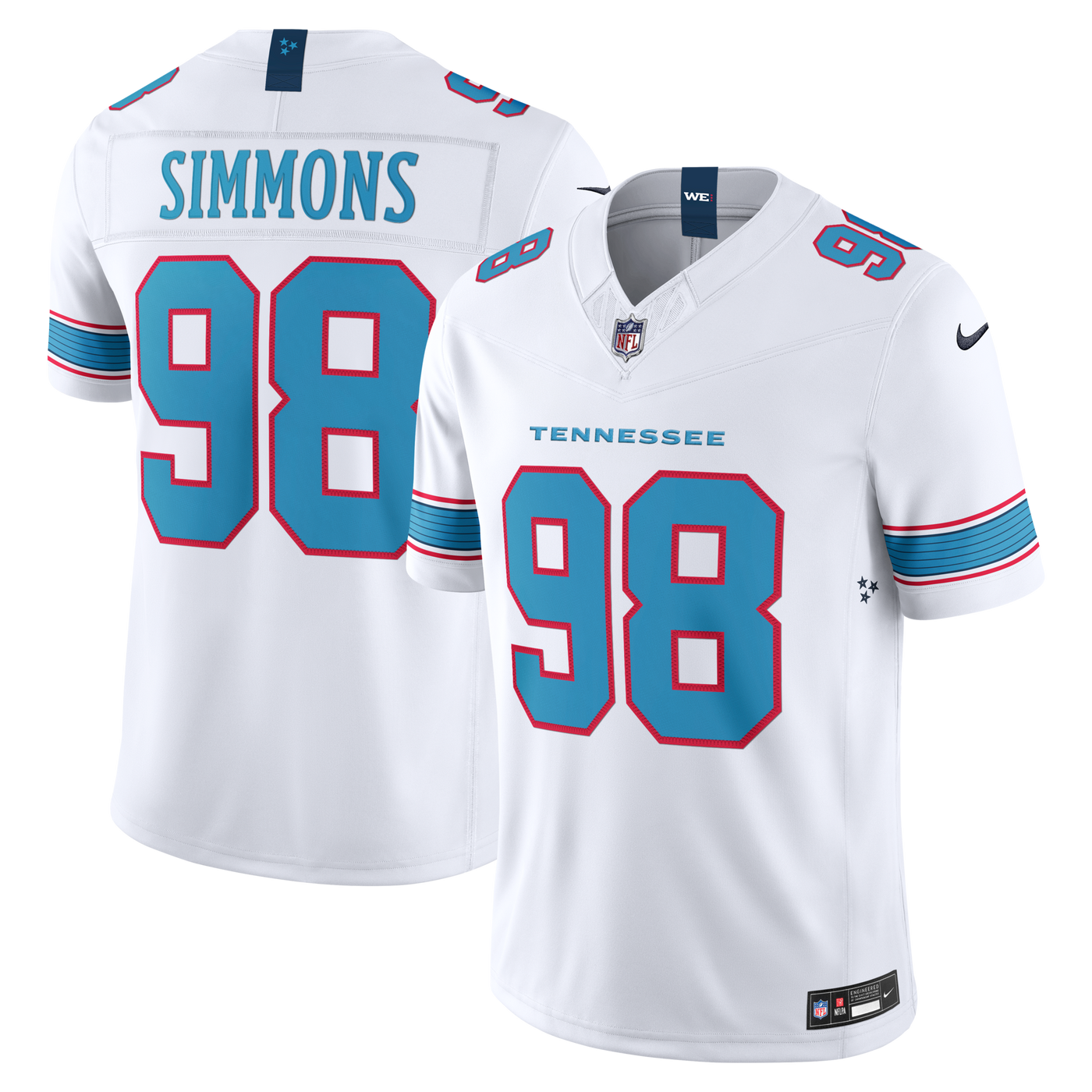Tennessee Titans Jeffery Simmons Nike White Vapor F.U.S.E. Stitched Limited Jersey