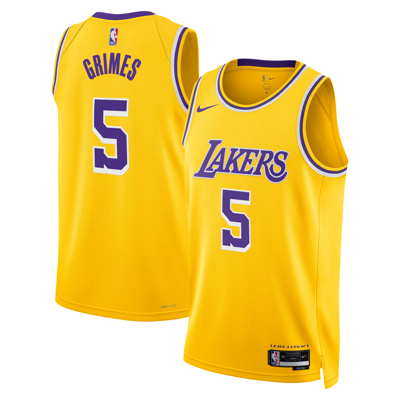 Los Angeles Lakers Nike Icon Edition Swingman Jersey - Gold - Quentin Grimes