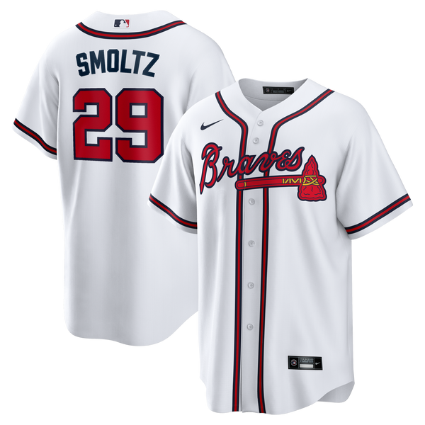 Atlanta Braves John Smoltz White Home Retired Player Replica Jersey