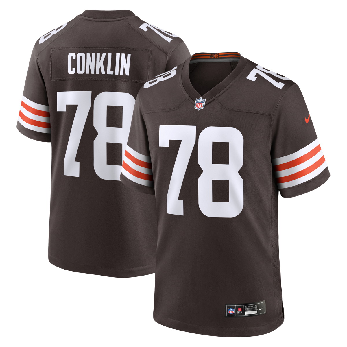 Cleveland Browns Jack Conklin Brown Game Player Jersey