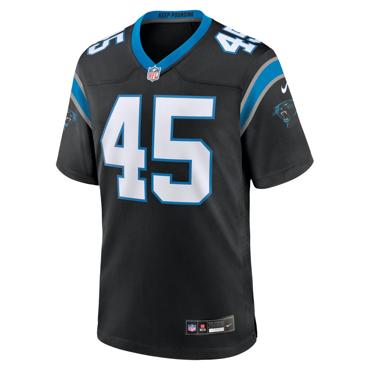 Carolina Panthers Maema Njongmeta Black Game Jersey