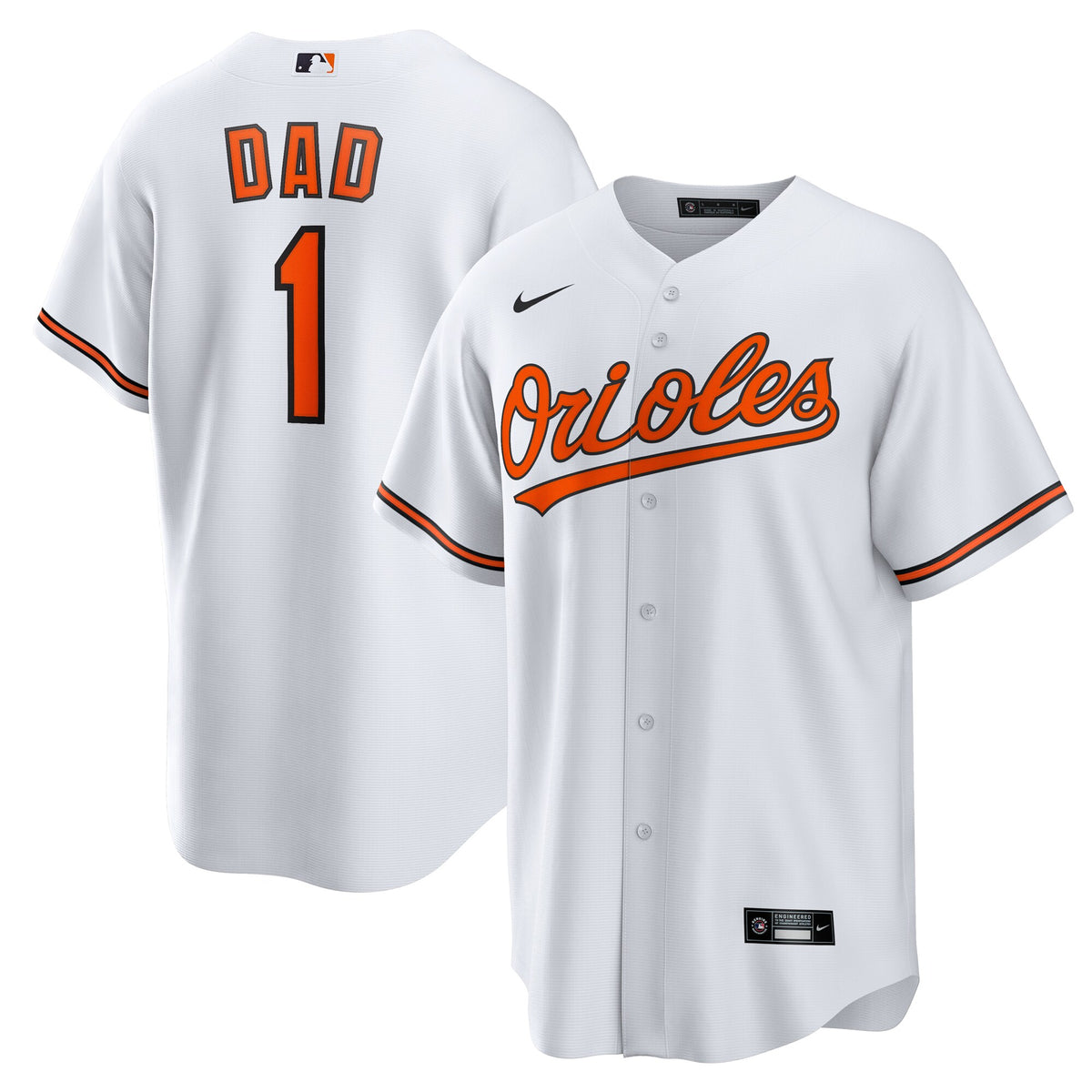 Baltimore Orioles White #1 Dad Home Replica Jersey