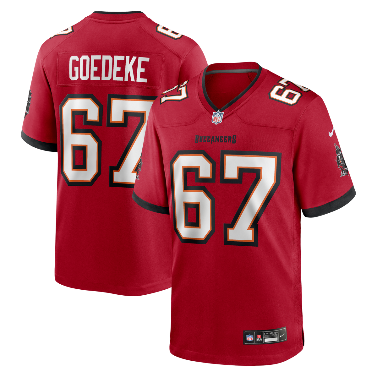 Tampa Bay Buccaneers Luke Goedeke Red Game Player Jersey