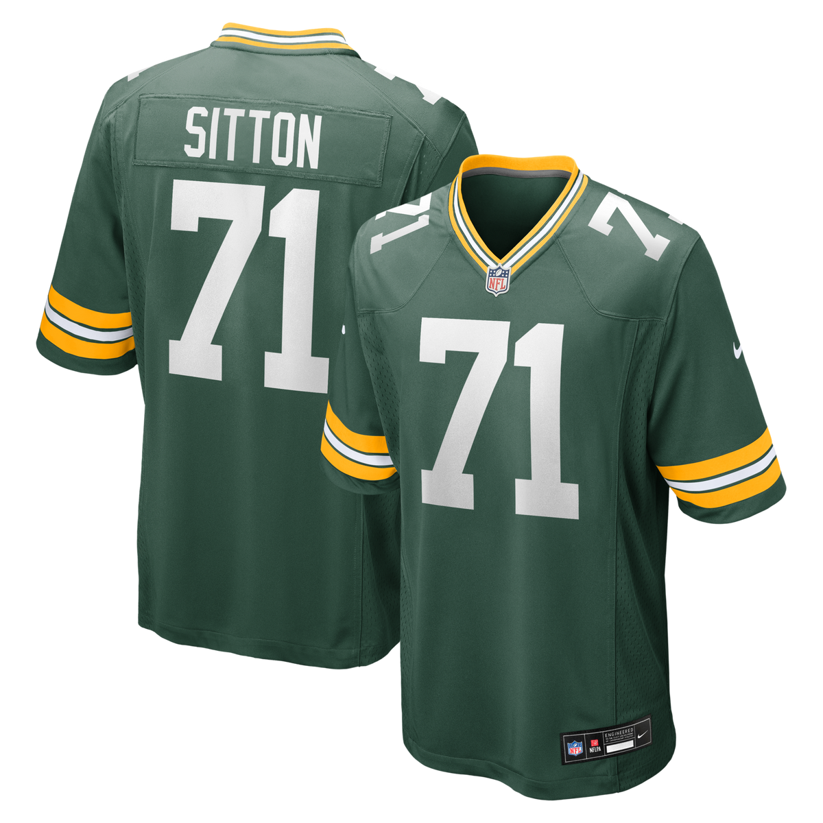 Green Bay Packers Josh Sitton Green Retired Game Jersey