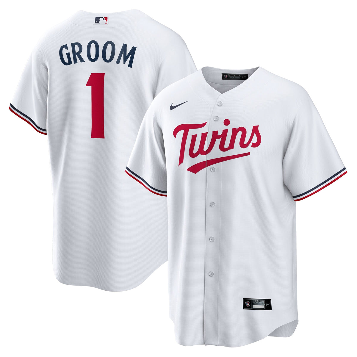 Minnesota Twins White #1 Groom Home Replica Jersey