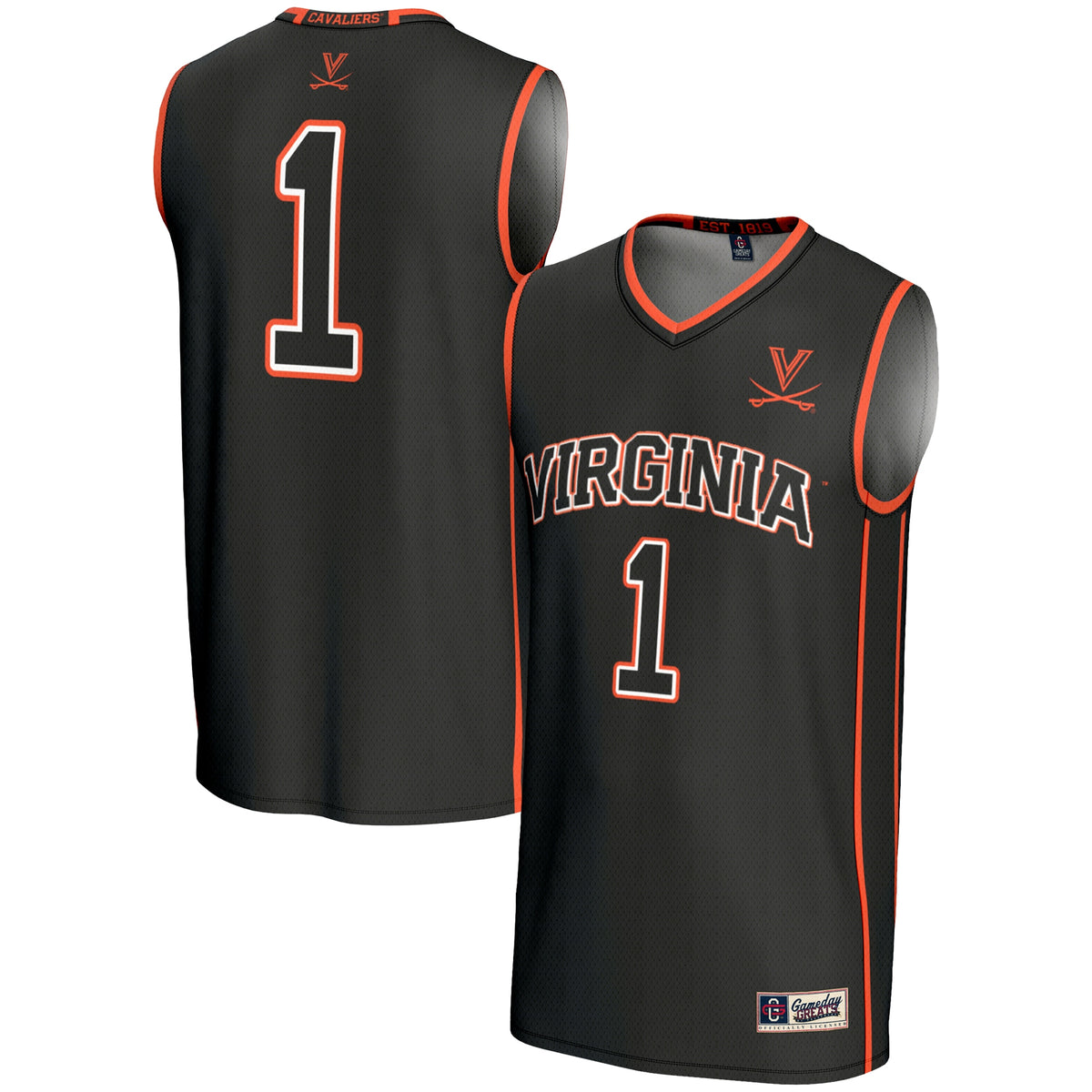 #1 Virginia Cavaliers GameDay Greats Lightweight Basketball Jersey - Black