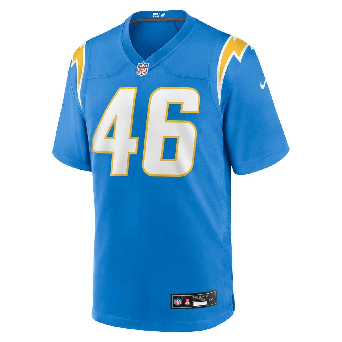 Los Angeles Chargers Nikko Reed Powder Blue Team Game Jersey