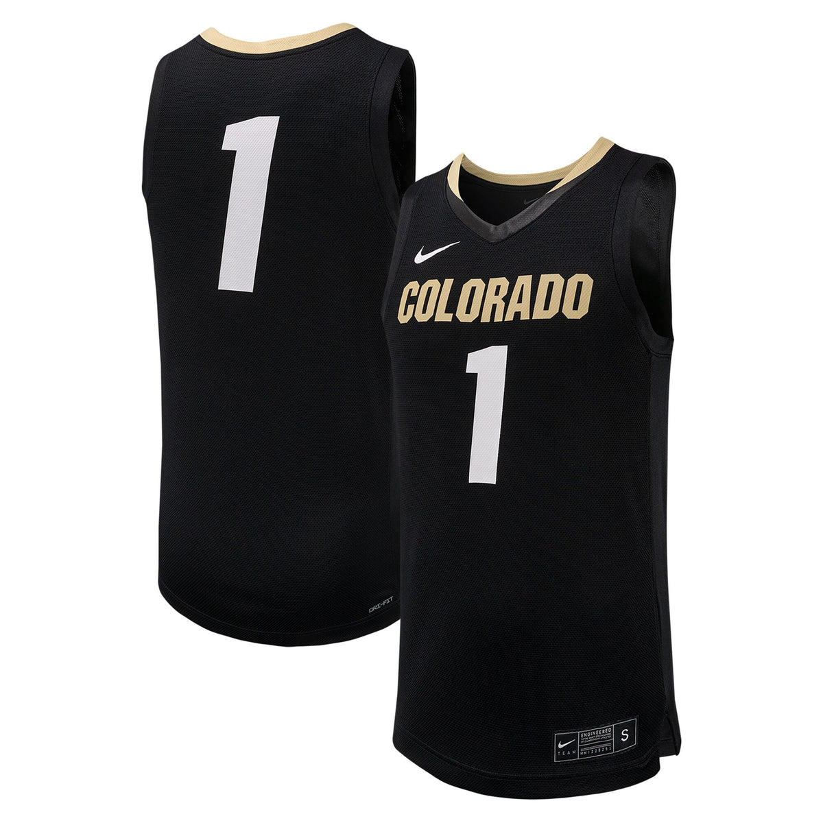 #1 Colorado Buffaloes Replica Basketball Jersey - Black