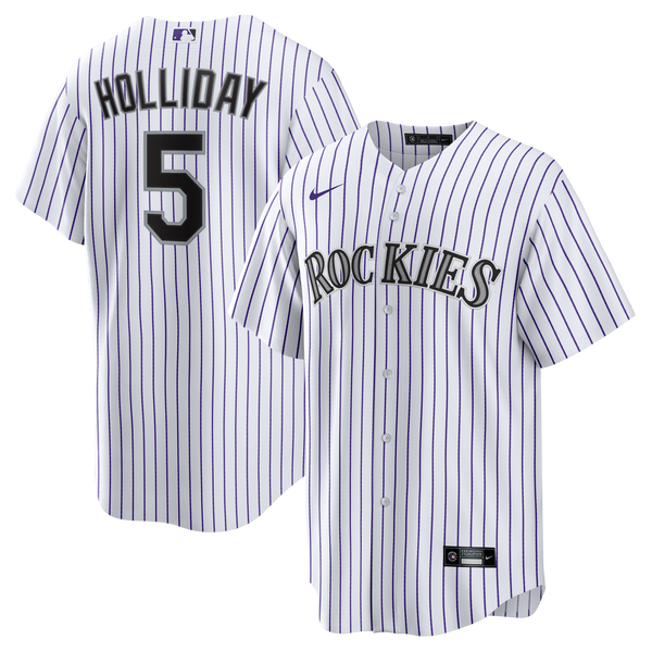 Colorado Rockies Matt Holliday White Home Retired Player Replica Jersey