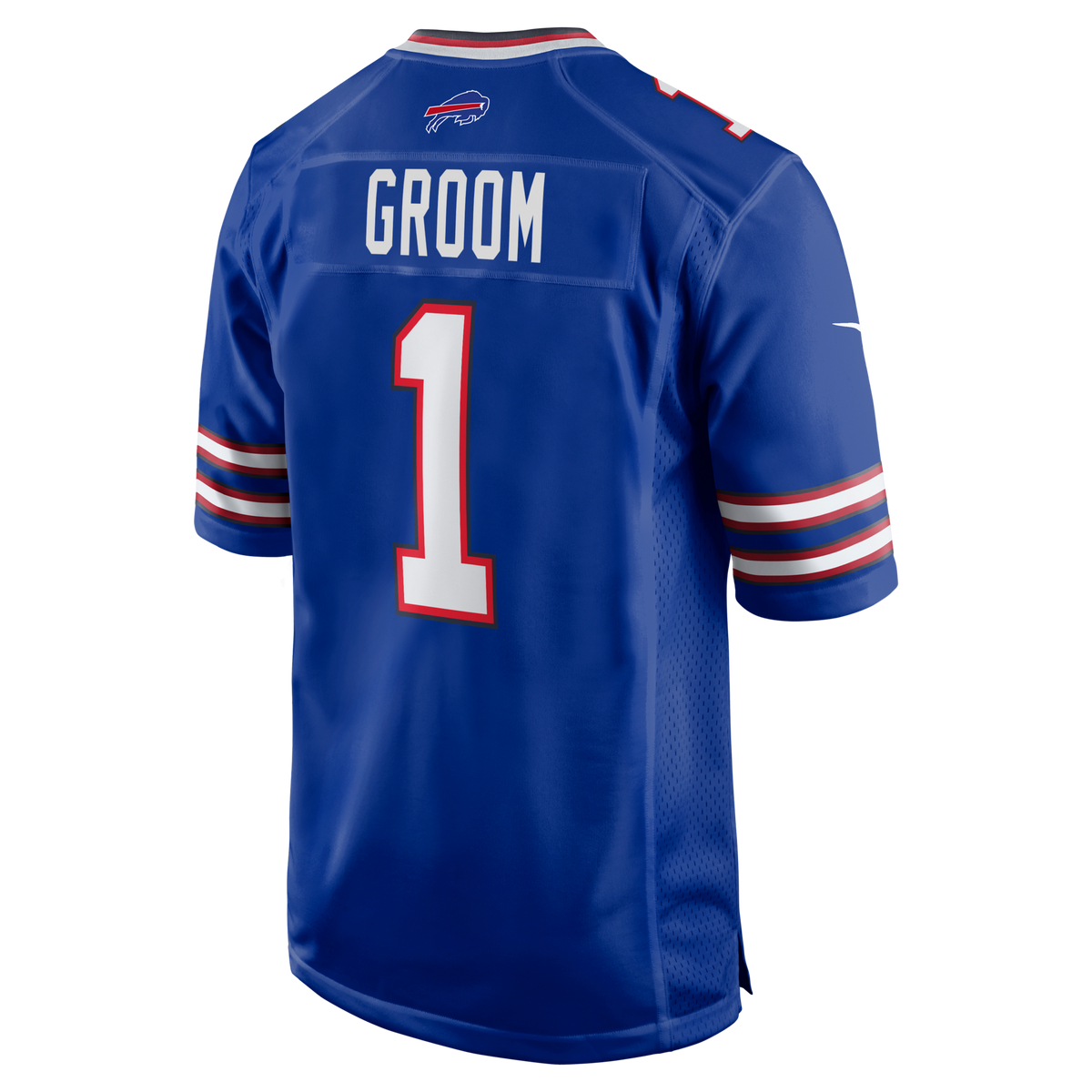 Buffalo Bills Number 1 Groom Royal Game Jersey