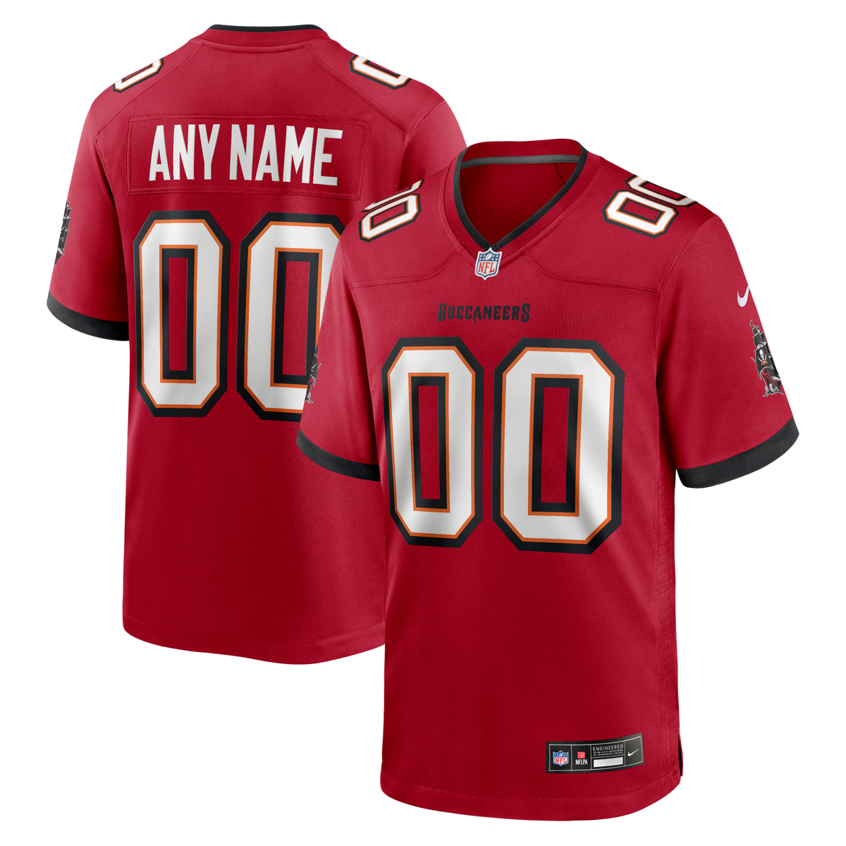 Red Tampa Bay Buccaneers Team Custom Game Jersey