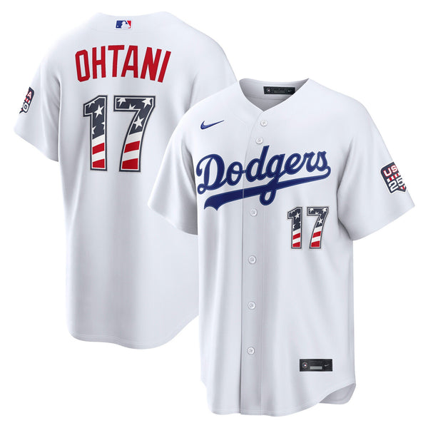 Fourth of July Los Angeles Dodgers Shohei Ohtani Nike White USA 250 Stadium Jersey