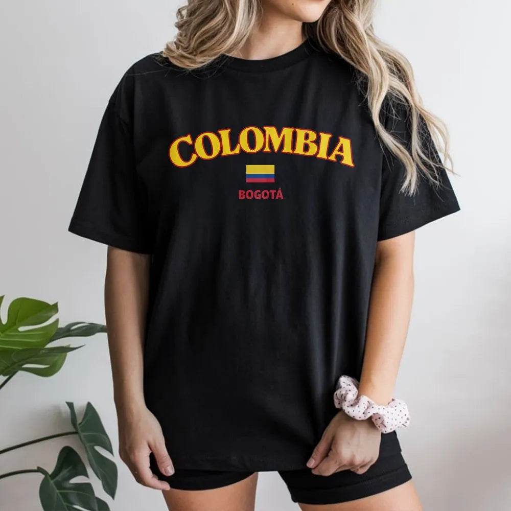 Colombia Sweatshirt | Vintage Bogota Flag Graphic | Soft Cotton Blend | Colombian Pride Travel Gift