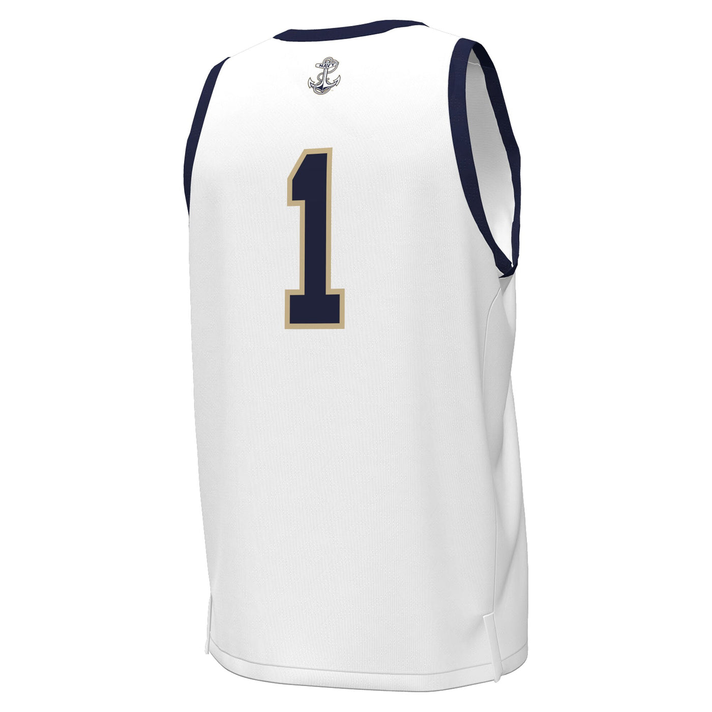 Under Armour White Navy Midshipmen #1 Replica Basketball Jersey