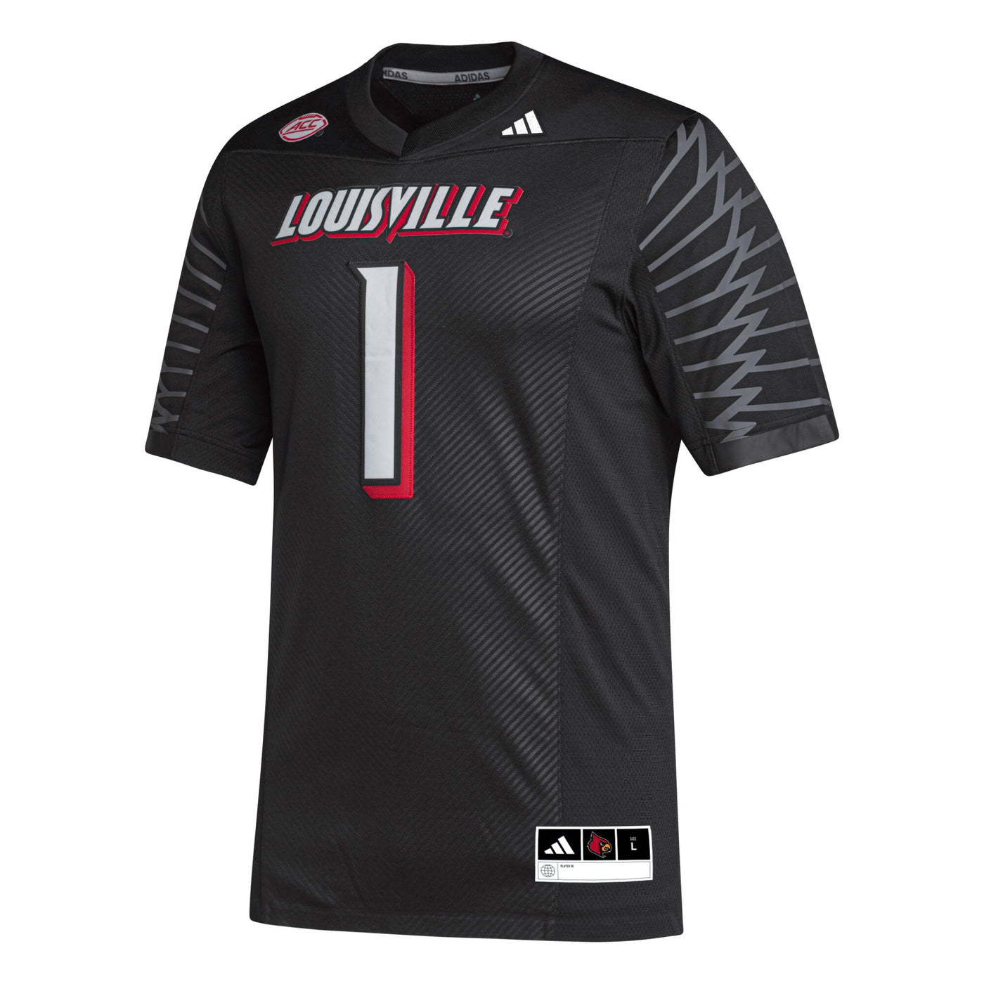 adidas #1 Black Louisville Cardinals Premier Football Jersey