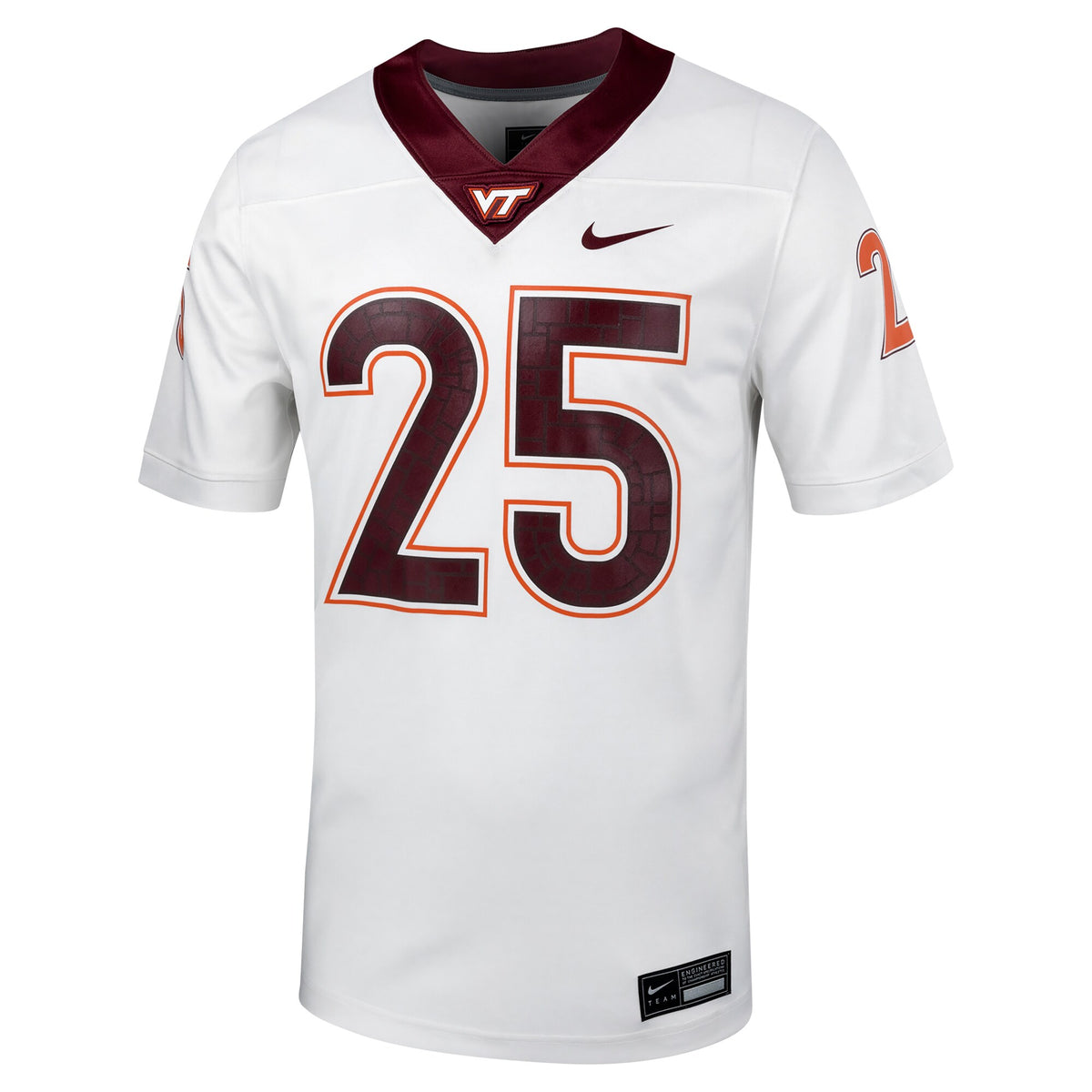 #25 Virginia Tech Hokies Untouchable Football Jersey – White