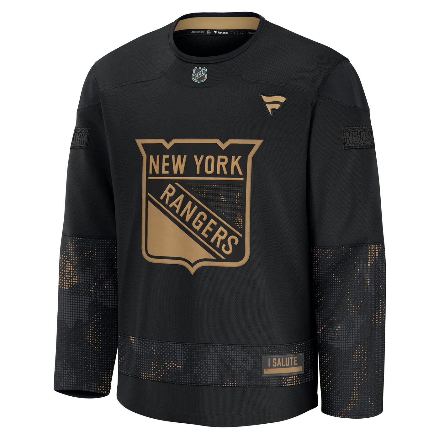 New York Rangers Fanatics Black 2024 Military Appreciation Practice Jersey