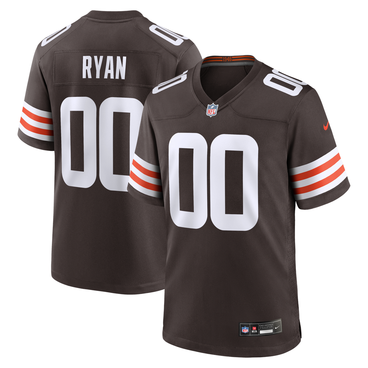 Cleveland Browns Carsen Ryan Brown Game Jersey