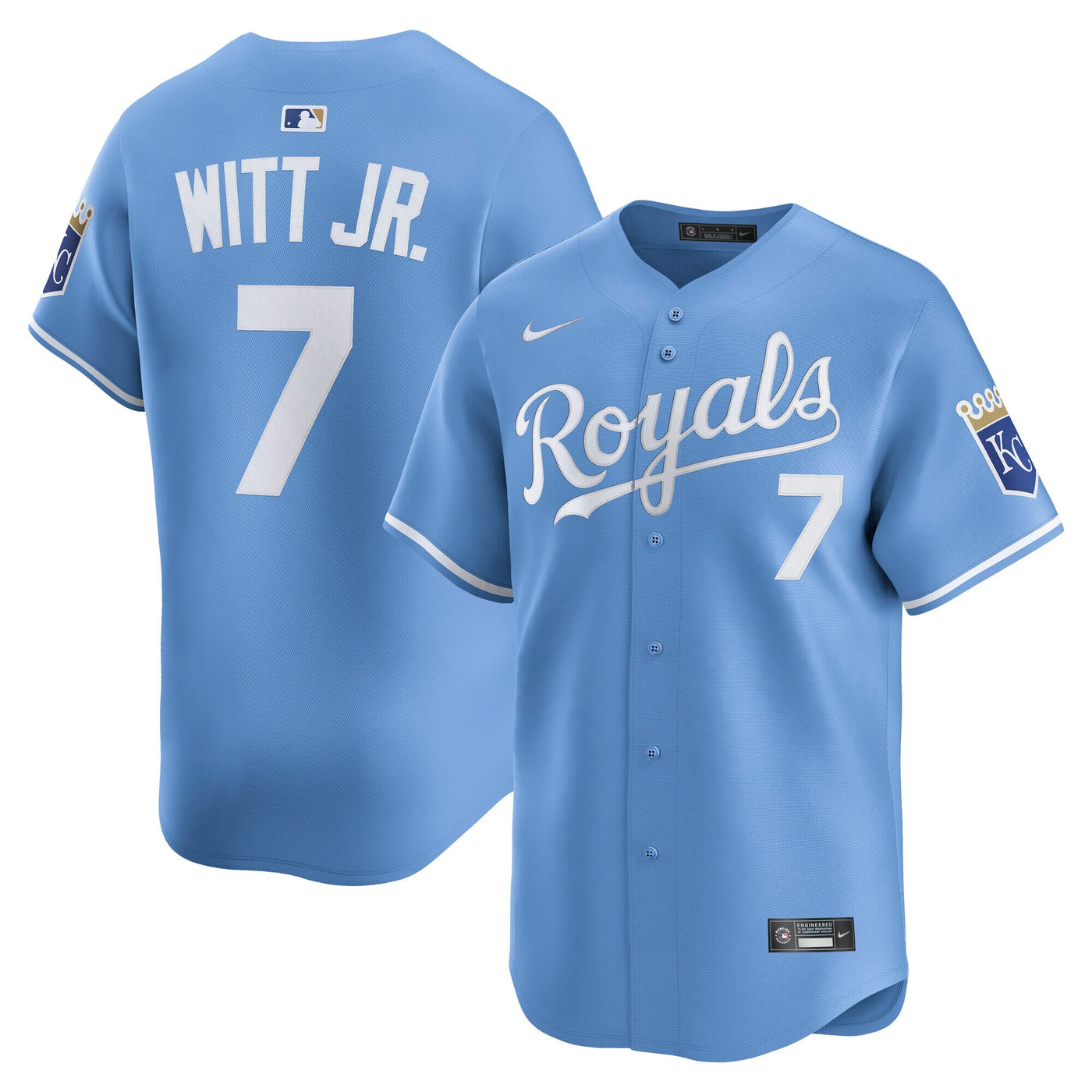 Kansas City Royals Bobby Witt Jr. Nike Light Blue Alternate Limited Player Jersey