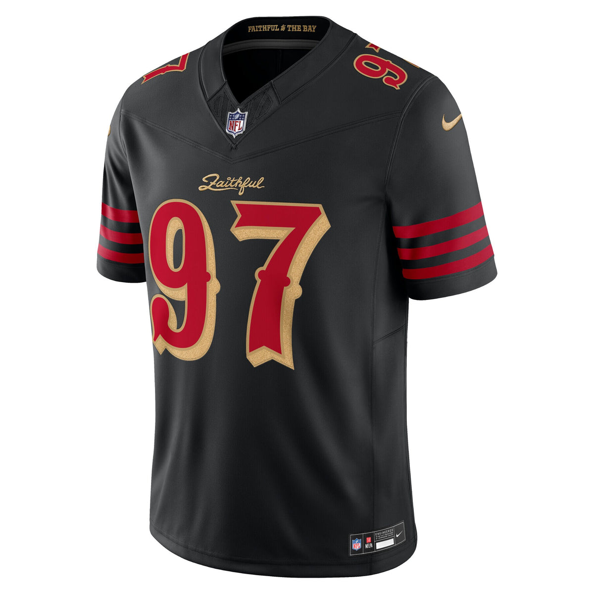 San Francisco 49ers Nick Bosa Black 2025 Rivalries Collection Stitched Limited Jersey