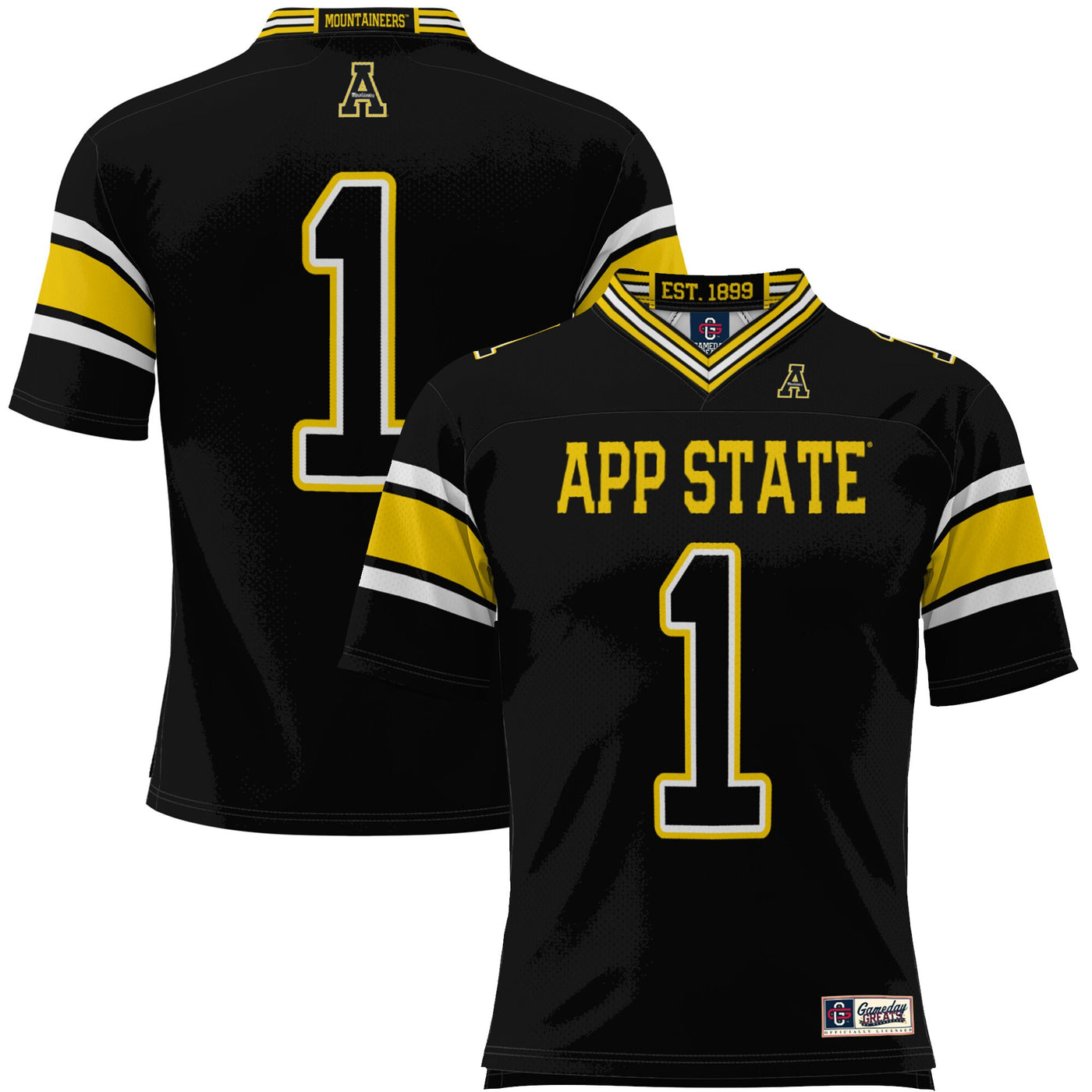 GameDay Greats #1 Black Appalachian State Mountaineers Endzone Football Jersey