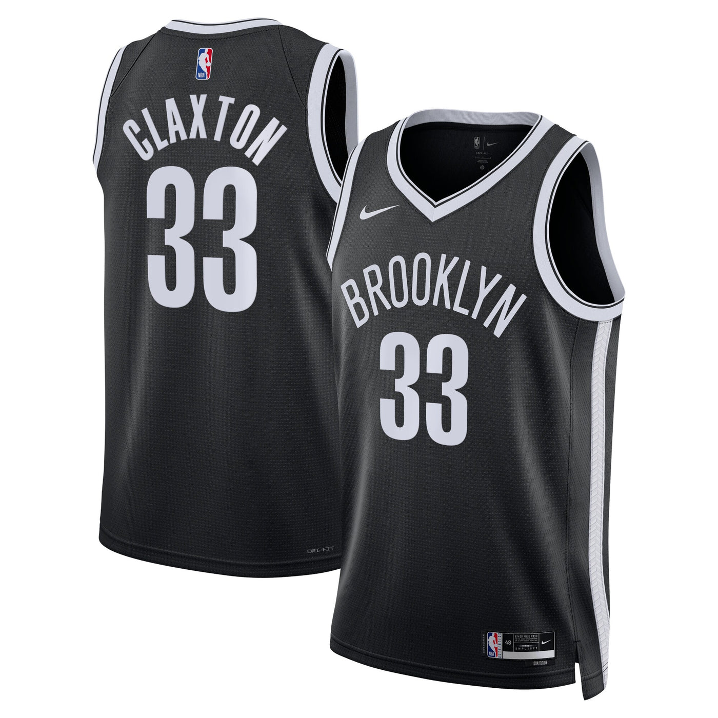 Brooklyn Nets Nike Icon Edition Swingman Jersey - Black - Nic Claxton