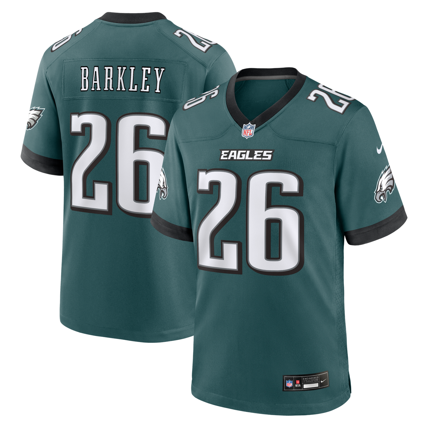 Philadelphia Eagles Saquon Barkley Nike Midnight Green Team Game Jersey