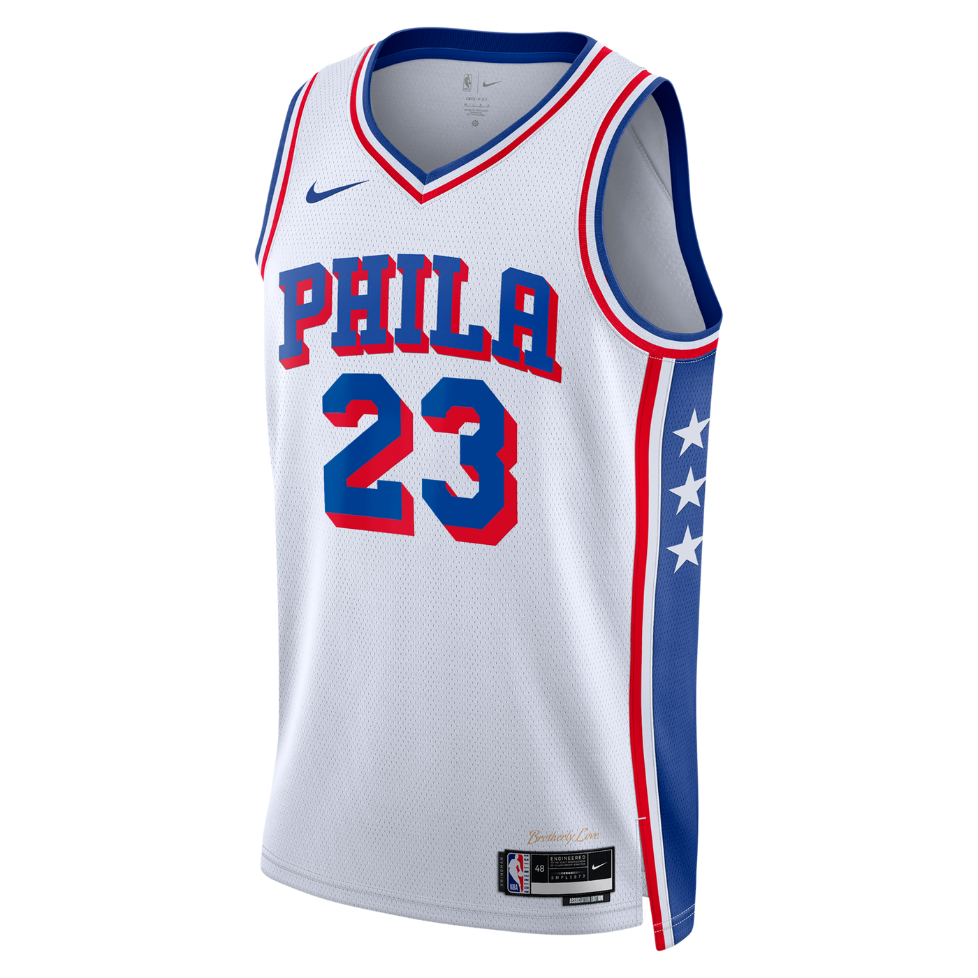 Philadelphia 76ers Nike Association Edition Swingman Jersey - White - Lebron James