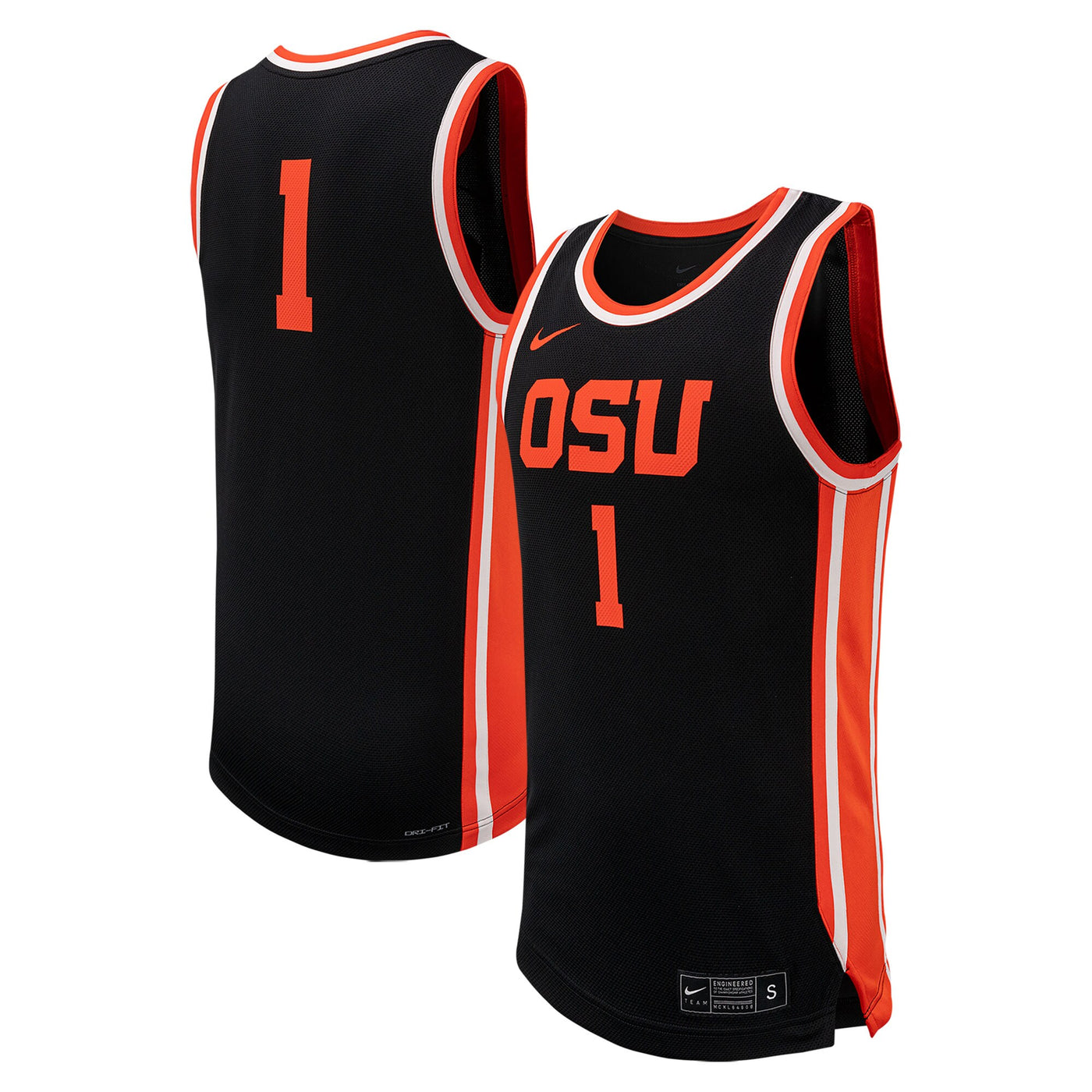 Nike #1 Black Oregon State Beavers Replica Basketball Jersey
