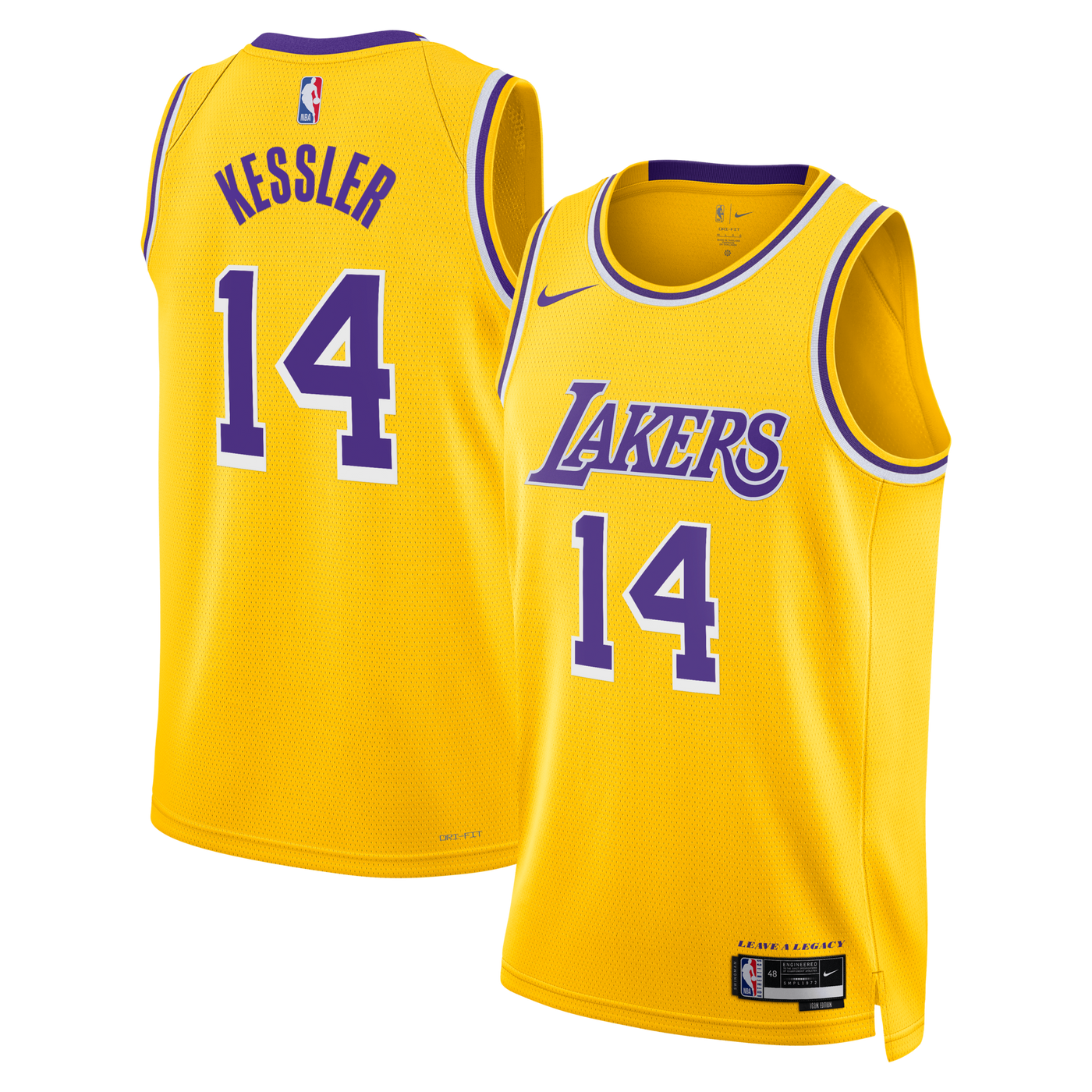 Los Angeles Lakers Nike Icon Edition Swingman Jersey - Gold - Walker Kessler