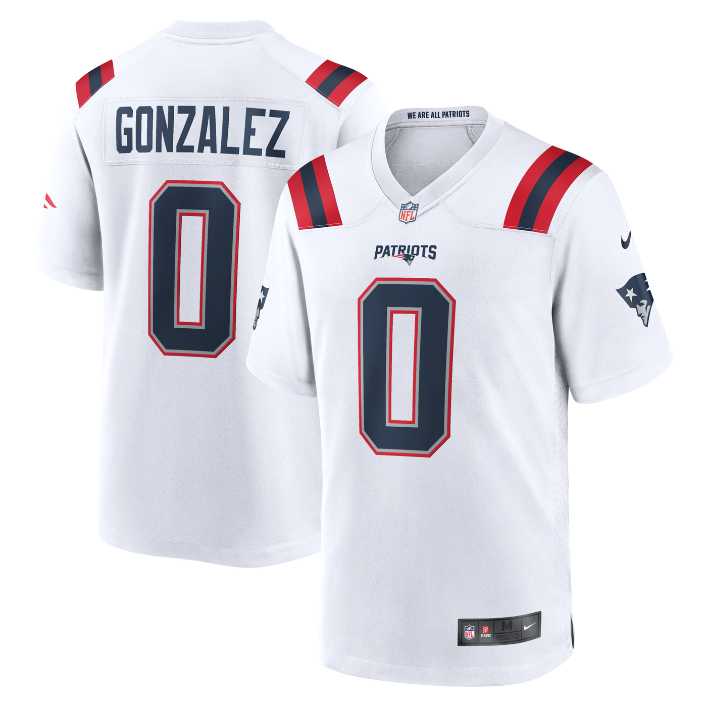 New England Patriots Christian Gonzalez Nike White Game Jersey