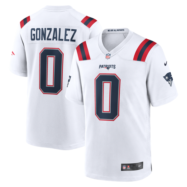 New England Patriots Christian Gonzalez Nike White Game Jersey