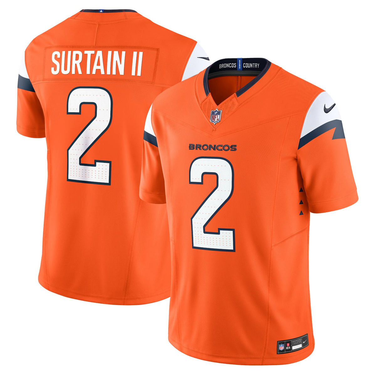 Denver Broncos Patrick Surtain II Orange Team Vapor F.U.S.E. Limited Jersey