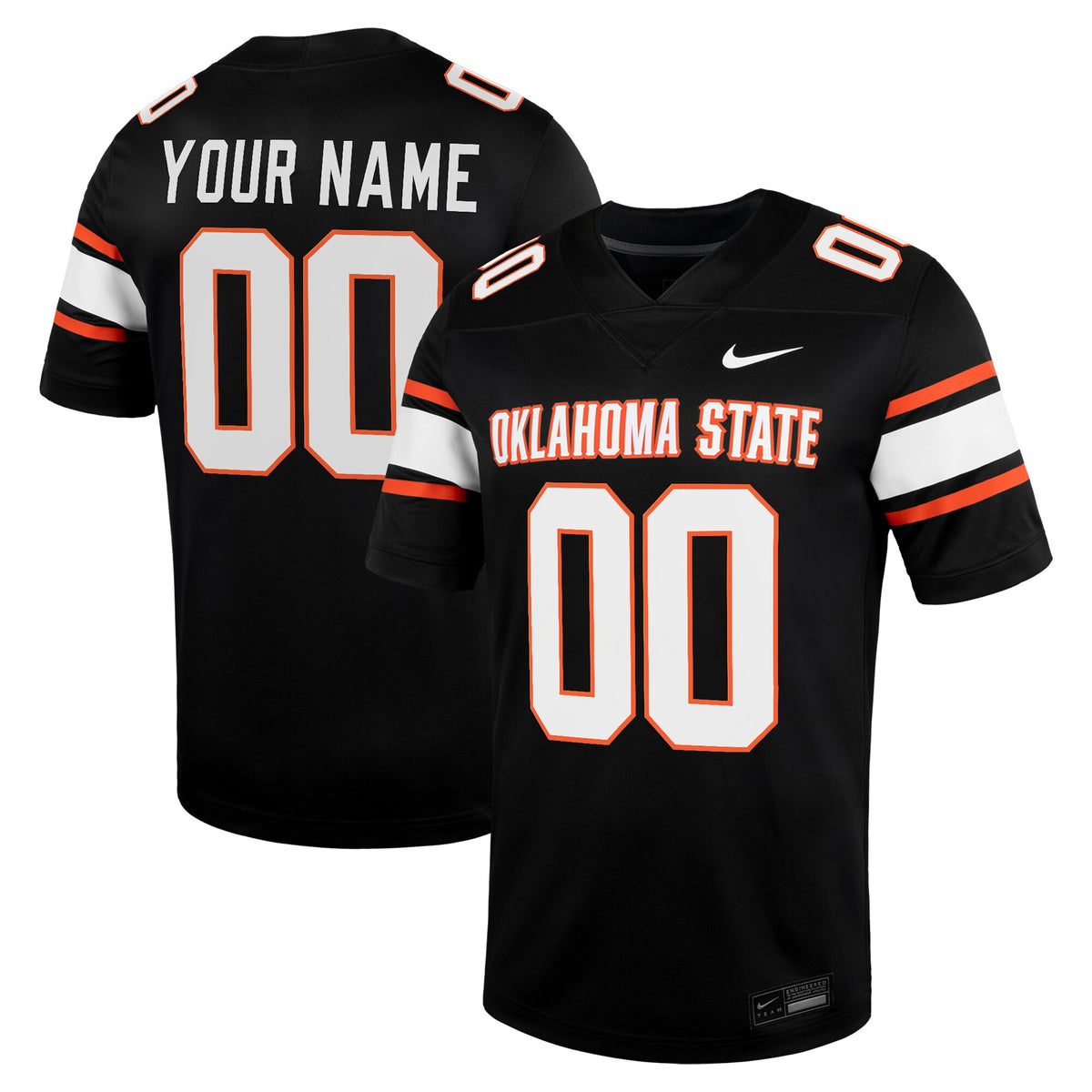 Oklahoma State Cowboys Custom Football Game Jersey - Black