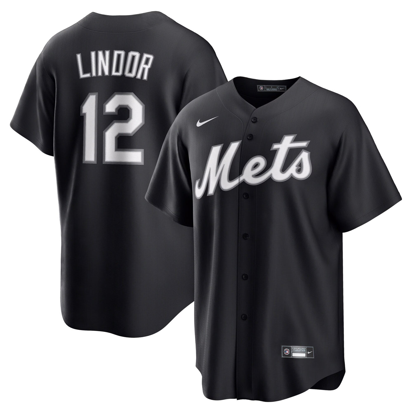 New York Mets Francisco Lindor Nike Black Replica Player Jersey