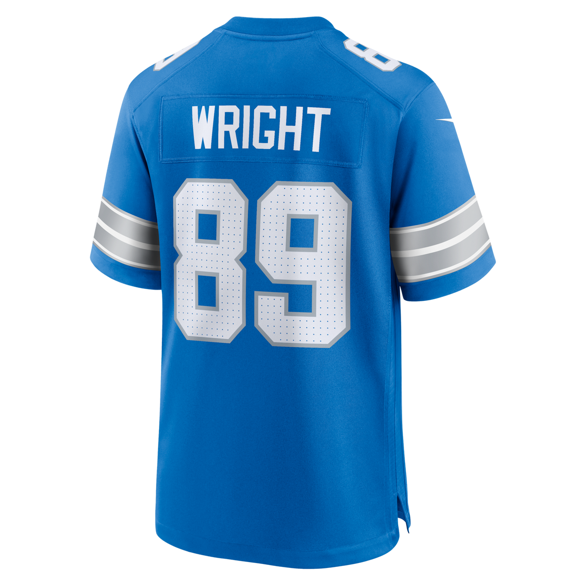 Detroit Lions Brock Wright Blue Team Game Jersey