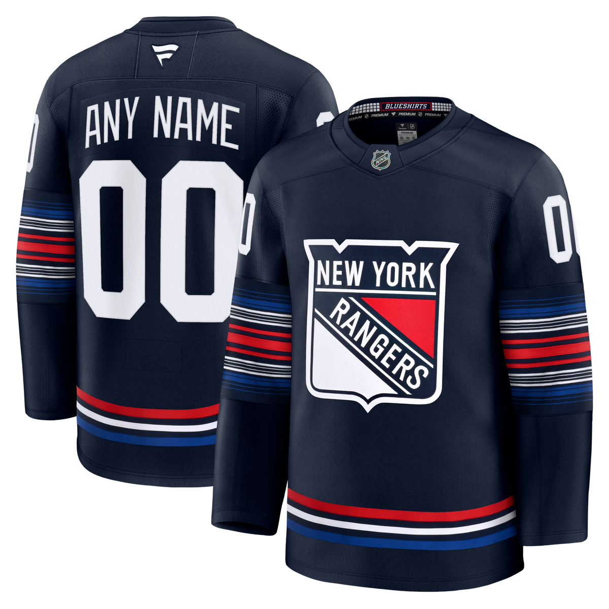 New York Rangers Fanatics Navy Alternate Premium Custom Jersey
