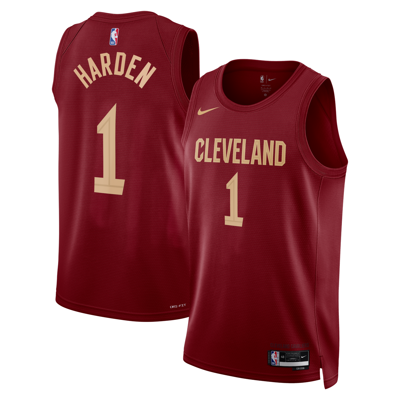 Cleveland Cavaliers Nike Icon Edition Swingman Jersey - Wine - James Harden