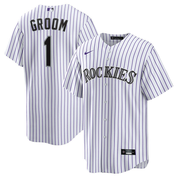 Colorado Rockies White #1 Groom Home Replica Jersey