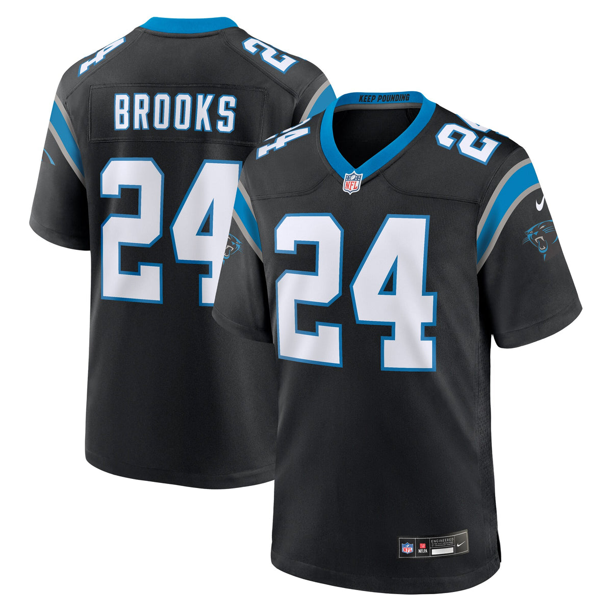 Carolina Panthers Jonathon Brooks Black Game Jersey