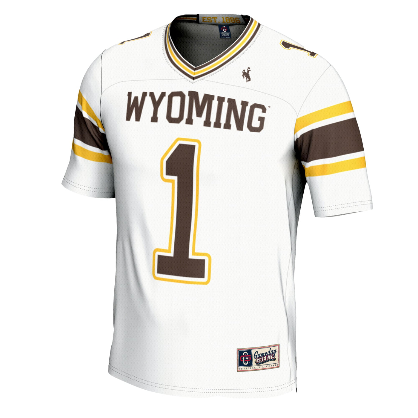 GameDay Greats #1 White Wyoming Cowboys Football Jersey