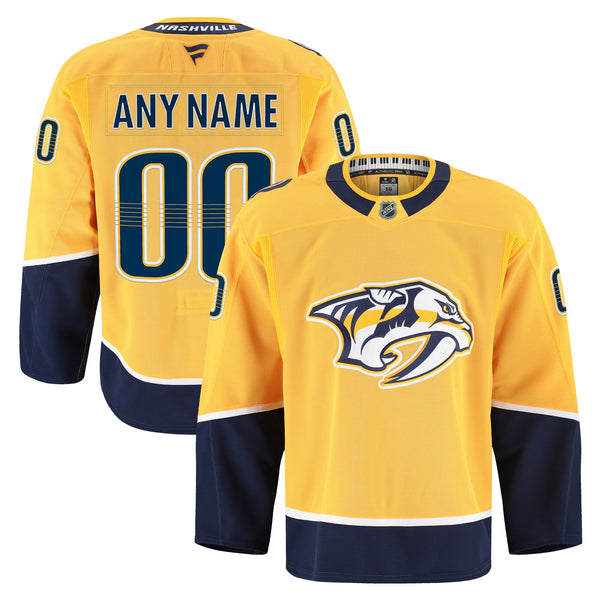 Nashville Predators Fanatics Gold Home Authentic Pro Custom Jersey