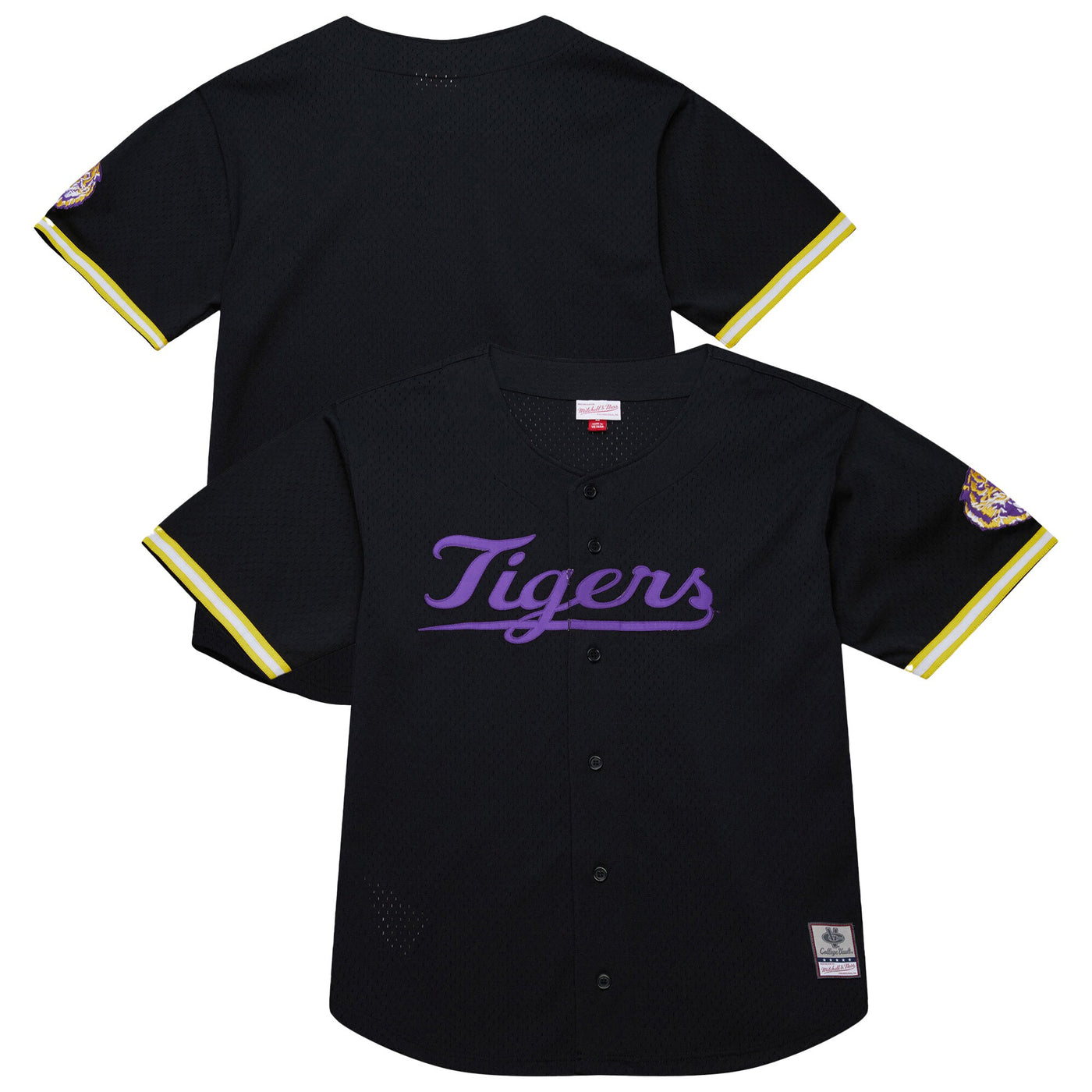 Mitchell & Ness Black LSU Tigers On The Clock Full-Button Fashion Jersey