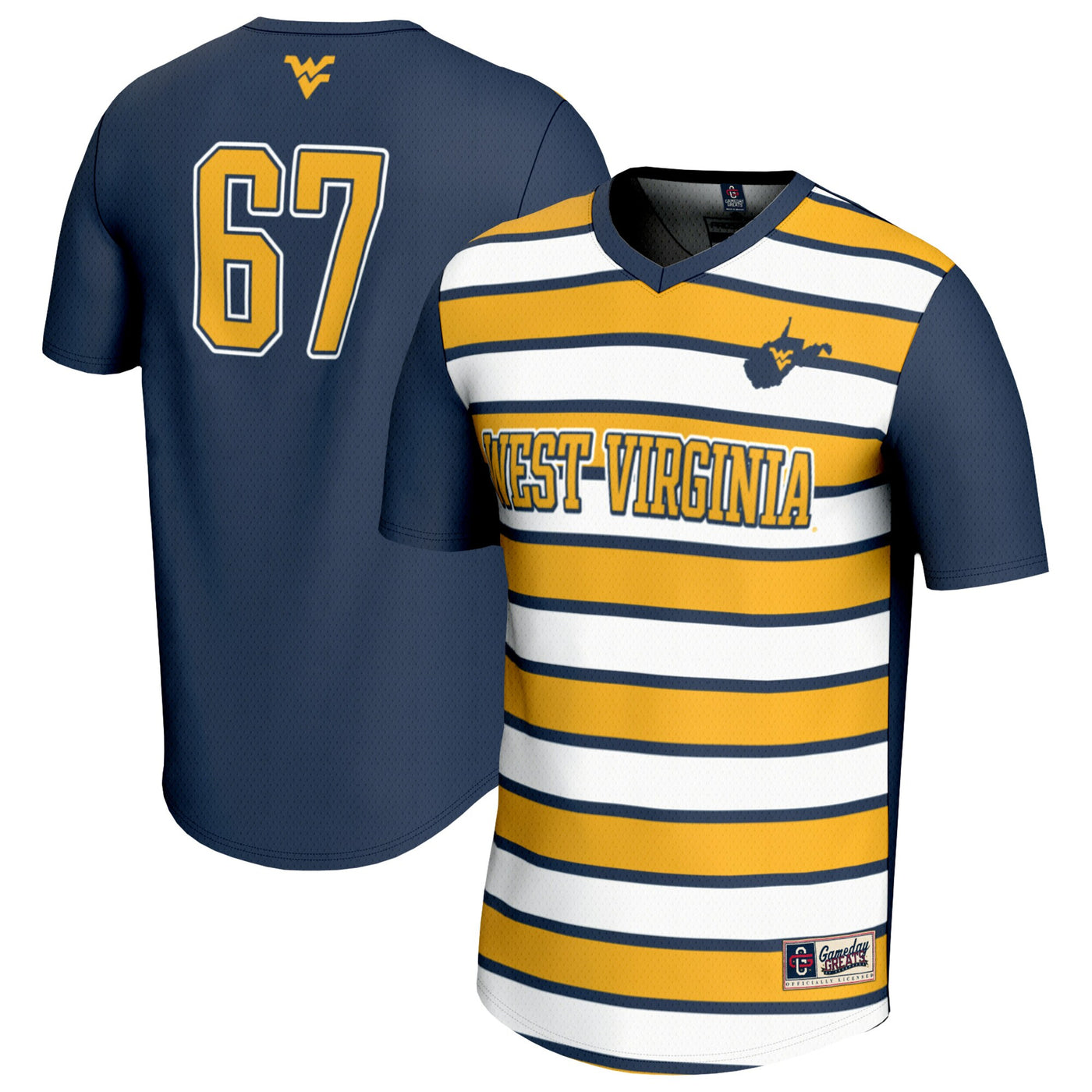 GameDay Greats #67 Navy West Virginia Mountaineers Lightweight Soccer Fashion Jersey